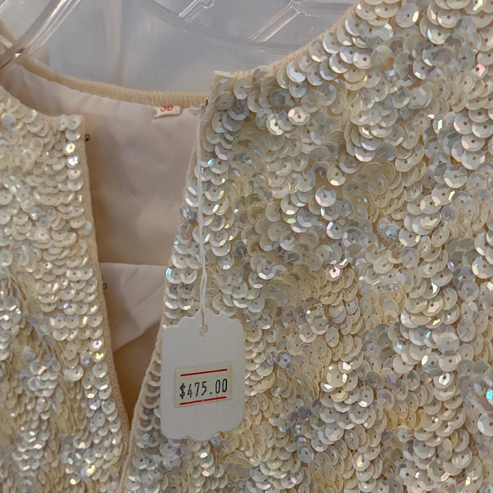 Ivory Sequin Beaded Jacket NWT - image 2